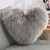 Faux Fur Heart Throw Pillow